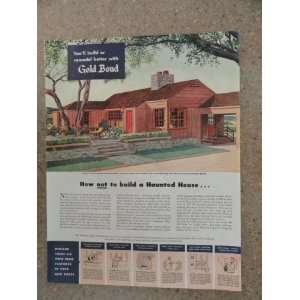  Gold Bond Homes, Vintage 40s full page print ad. (Home 