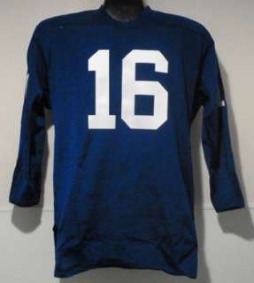 FRANK GIFFORD AUTOGRAPHED/SIGNED NEW YORK GIANTS MITCHELL & NESS BLUE 