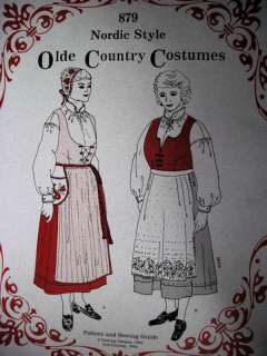 1989 Nordic Olde Country Costume Pattern 879 18 28  