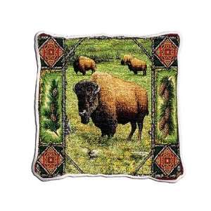  Buffalo Lodge Pillow   17 x 17 Pillow