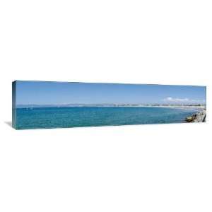  Distant Shoreline over the Ocean   Gallery Wrapped Canvas 
