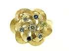 Vintage Retro Flower Motif Diamond & Multi Gemstone Coc