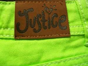 NWT Justice Neon Green Shorts Size 6 Slim  
