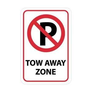 TM174K   Graphic (No Parking Symbol) Tow Away Zone, 18 X 12, .080 