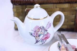   Cicely Mary Barker Flower Fairy Porcelain Mini Tea Set Basket  
