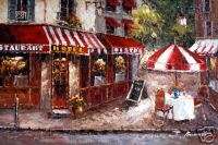 Table For Two Oil Painting On Canvas Paris Street Scene  