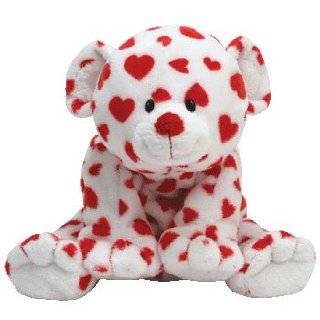  Ty Pluffies Dreamly Red Bear with White Hearts Toys 