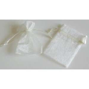  60 Ivory Organza Gift Bags 5x7 