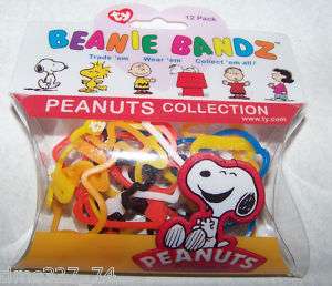 12 PEANUTS Snoopy Beanie BANDZ Shaped Rubber Bracelets  