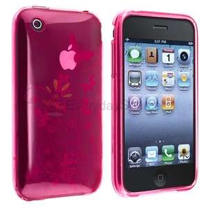 Clear Pink Flower Butterfly TPU silicone Soft Hard Case Cover for 