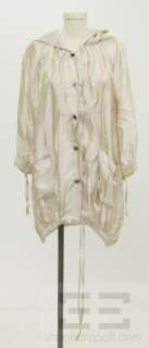 Jill Stuart Collection Cream Snap Front Hooded Jacket Size 4  