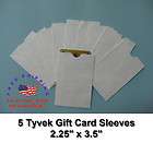 Lot of 5 Tyvek Credit Card Protector Sleeves Holder Envelopes Gift 2 