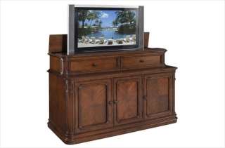 TV LIFT MAHOGANY CABINET STAND for XL LCD, PLASMA, LED  