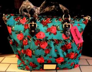 NWT Betsey Johnson ROSES TOTE BABY BAG Changing Pad Bottle DIAPER 