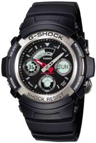 Casio G Shock AW 590 1AER World Time Combination Chronograph Watch 