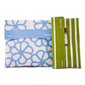  Lunchskins Sandwich Bag (in Light Blue Flower) and Snack 