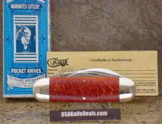 1996 Case Classic Prototype Engraved Genuine Apple Coral Sunfish Knife 