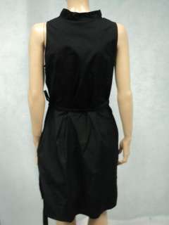 ANN TAYLOR LOFT Black Cotton Stretch Ruffle Wrap Dress Sz 12P  