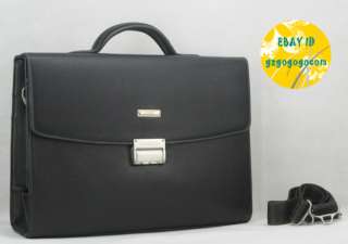 Mens leather business Briefcase Shoulder Bag with lock  