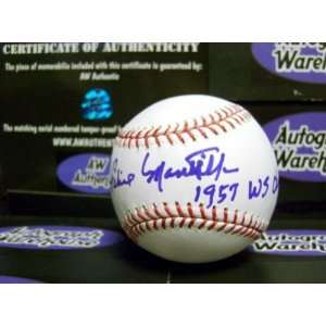   Baseball Inscribed 1957 WS Champs (Sharpie)