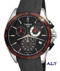 Tissot Mens Veloci T Chronograph Black Dial Rubber Wrist Watch 