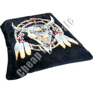Blanket Bed Spread Black Super Soft Plush Dream Catcher King Queen 79 