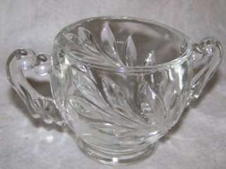 Indiana Glass Willow Clear Creamer And Sugar Bolw  