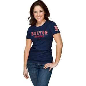  Boston Red Sox Womens Nike Navy Away Practice T Shirt 