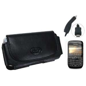 com Blackberry Curve 8520 8530 9300 9330 Premium Leather Case Holster 