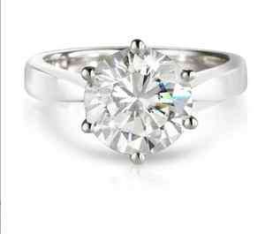 3CT ROUND CUT SOLITAIRE CZ 925 SILVER ENGAGEMENT RING SIZES 7,9  