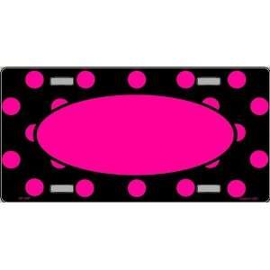  LP 1397 Hot Pink Dots on Black  Ovals in the Middle  Flat 