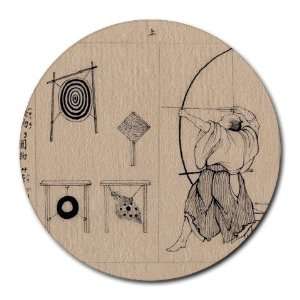  Bow and Arrow Sport Round Mouse Pad