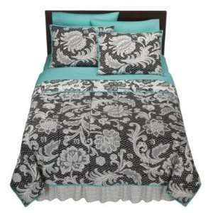 Xhilaration Black Floral Lace Bed in a Bag Comforter Shams 