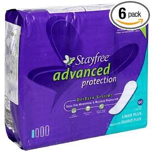  Stayfree Advanced Protection Pads, Liner Plus, Case Pack 