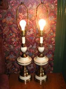 Vintage Hollywood Regency Brass Table Lamps 3 WAY  