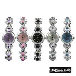 Small Charming Style Beads with Stainless Steel Girls Wrist Watch 