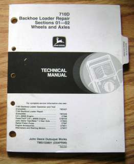 John Deere 710D Backhoe Wheels & Axles Technical Manual  