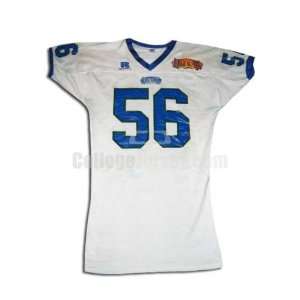  White No. 56 Game Used Nevada Russell Football Jersey 