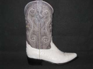 New Mens Embossed Ant Eater Leather Boots Winter white  
