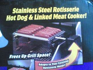NIB Hot Dog & Linked Meat BBQ Rotisseries Cooker Kit  