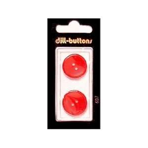  Dill Buttons 20mm 2 Hole Red 2 pc (6 Pack)
