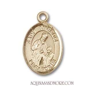 St. Ambrose Small 14kt Gold Medal