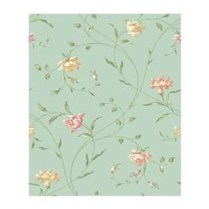 York Wallcoverings PS3894 Wind River Garden Flowers with Flowing Vines 