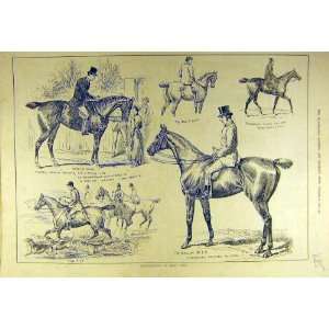   1882 Kirby Gate Hounds Hunt Hunter Horse Sketch Sport