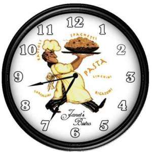 Personalized Fat Chef Bistro Kitchen Wall Clock Gift  