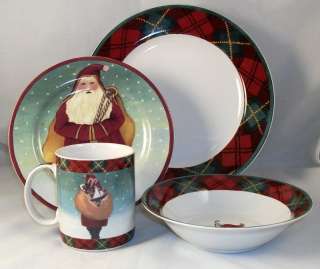 Block FATHER CHRISTMAS 3 Pc place setting GREAT CONDITION  