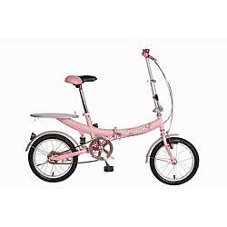 Ore International Pink 16 inch Steel Folding Bike  