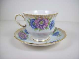 Vintage Ridgway Potteries Bone China Footed Teacup Set  