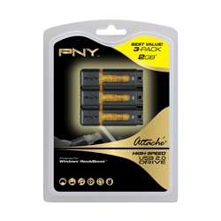 PNY 2GB USB 2.0 Flash Drive  (3 Pack)  