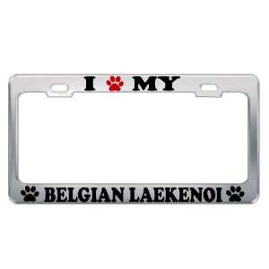 LOVE MY BELGIAN LEAKENOI Dog Pet Auto License Plate Frame Tag Holder 